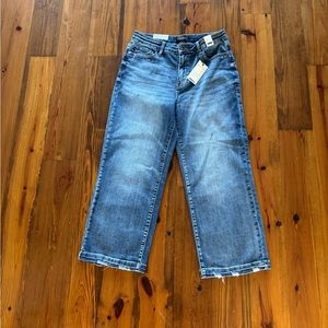 Judy Blue High Rise Vintage Wash Crop Wide Leg Jeans